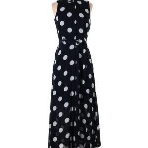 Polka Dot Maxi Dress Navy and White